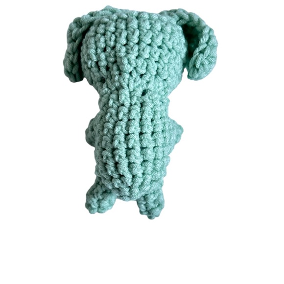 Hand Crafted Sage Green Elephant Stuffed Animal Soft Children’s Amigurumi Toy - Picture 7 of 7